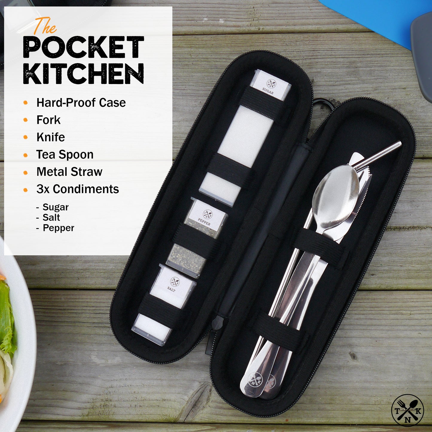 Nomad’s Pocket Kitchen – Compact Cutlery & Condiment Kit