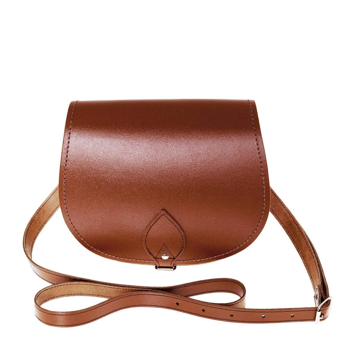 Zatchels Handmade Leather Saddle Bag in Chestnut