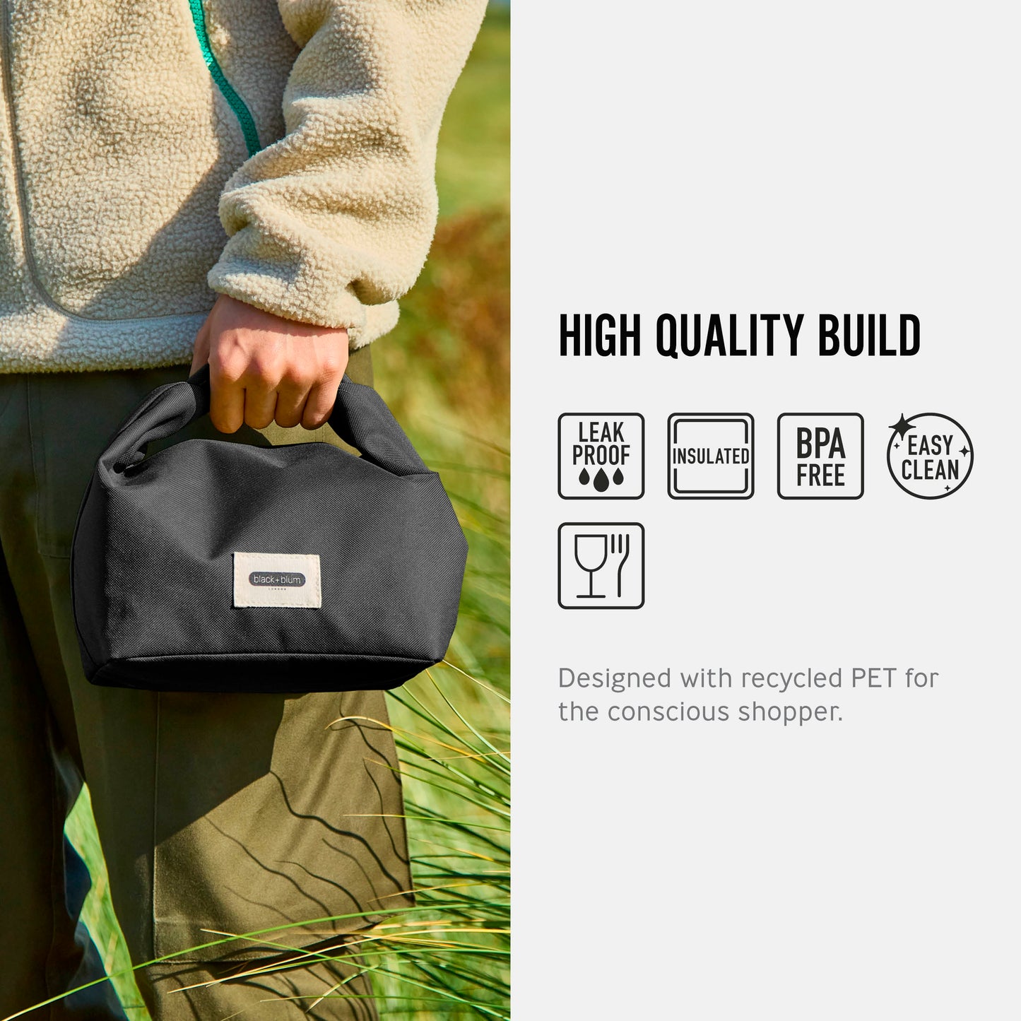 Lunch Bag - Recycled Insulated Lunch Bag 6.7L - Black
