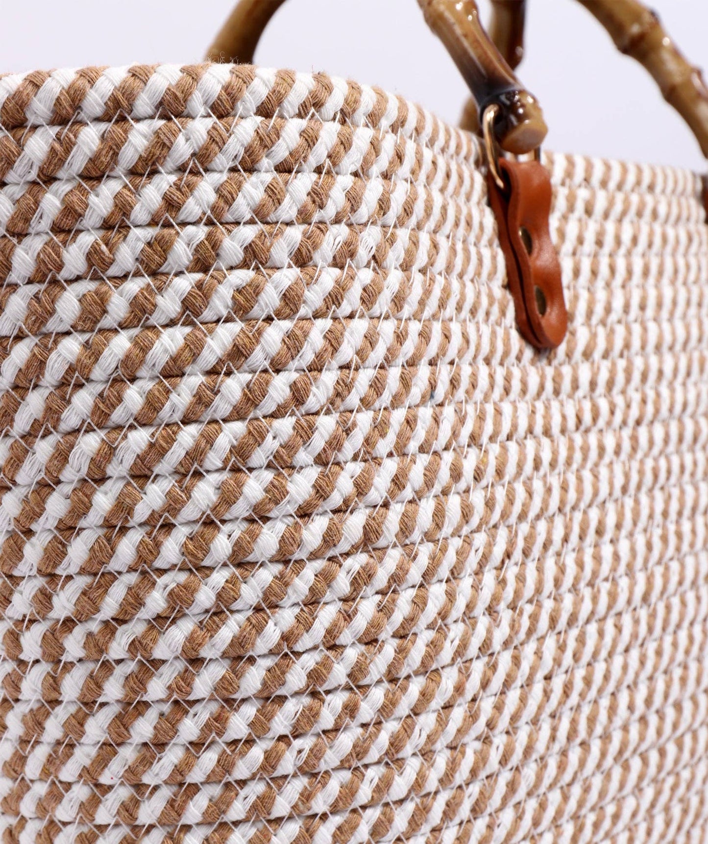 Pia Rossini - Narina Basket Bag - Tan/White