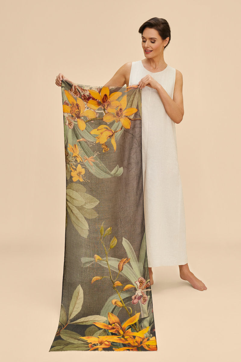 Wool Wrap - Botany Bliss in Charcoal Scarf
