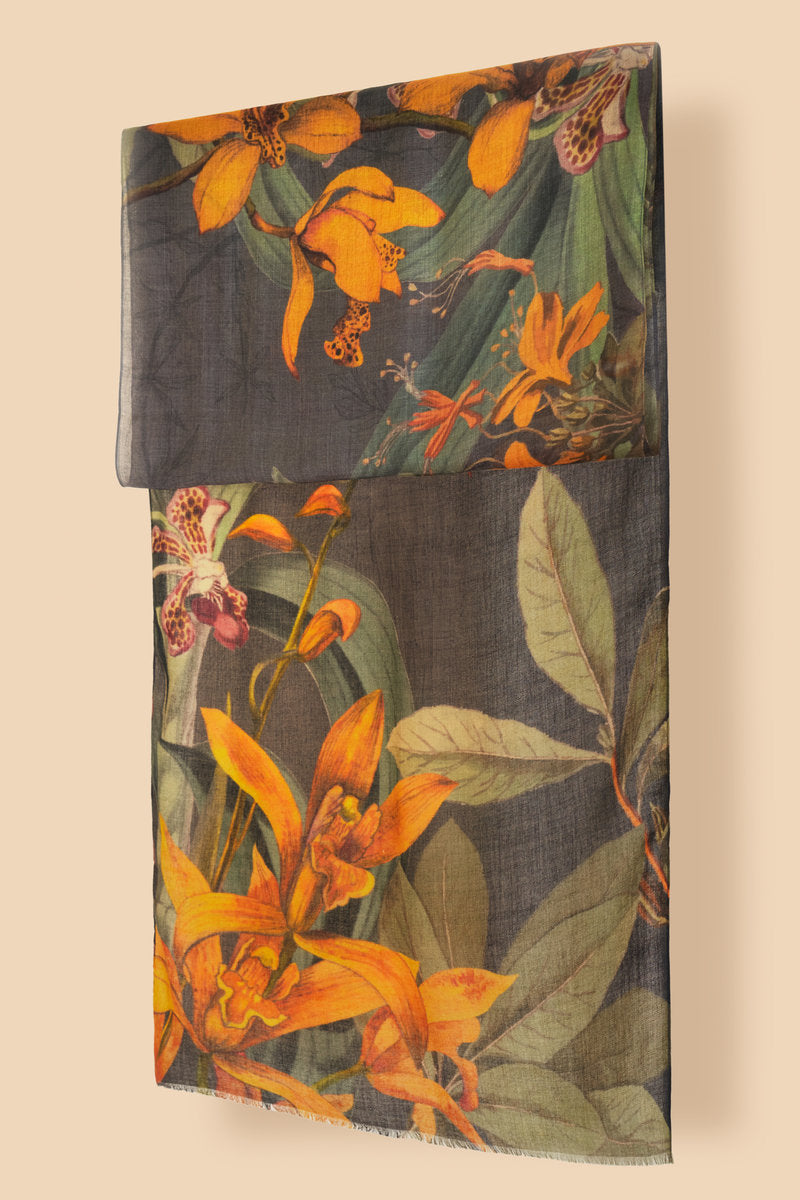 Wool Wrap - Botany Bliss in Charcoal Scarf