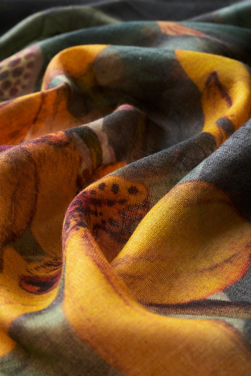 Wool Wrap - Botany Bliss in Charcoal Scarf