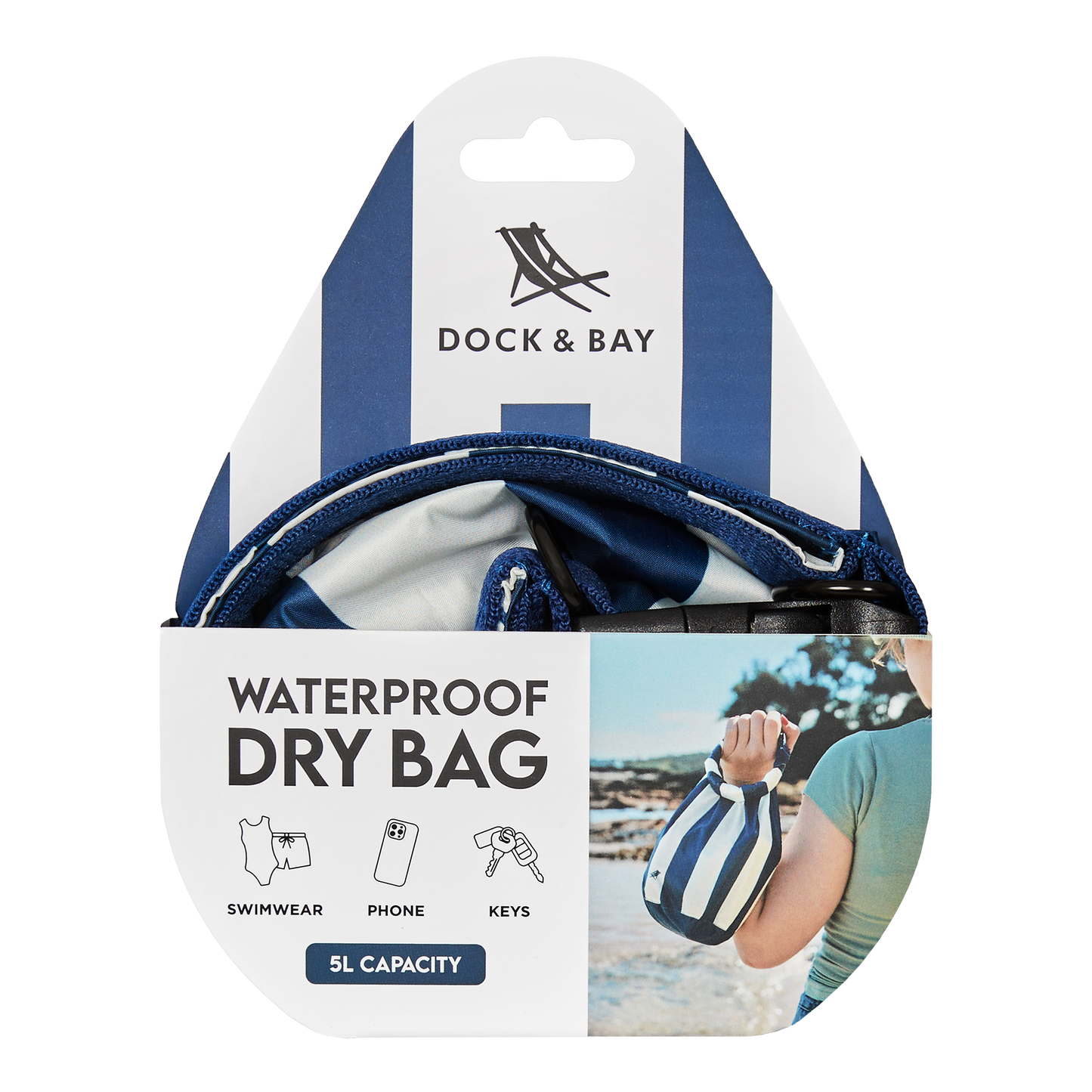 Dock & Bay UK - Small Waterproof Dry Bag, 5L capacity - Whitsunday Blue