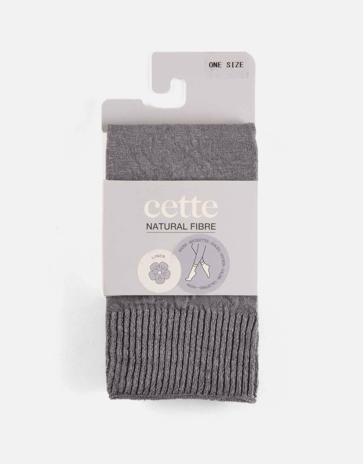 Cette - Linen Socks without Elastic Band, Women Socks, Natural Fibre: One Size