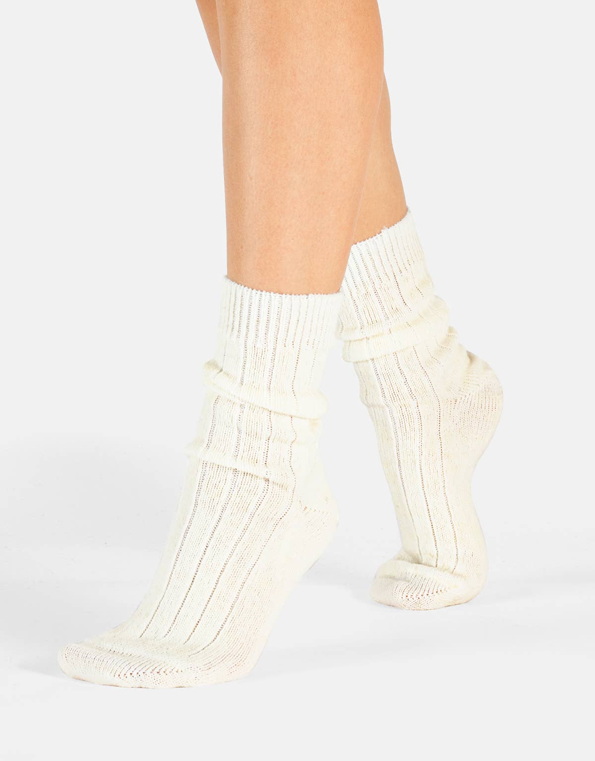 Cette - Alpaca Wool Socks Ribbed Pattern, Winter Socks : One Size