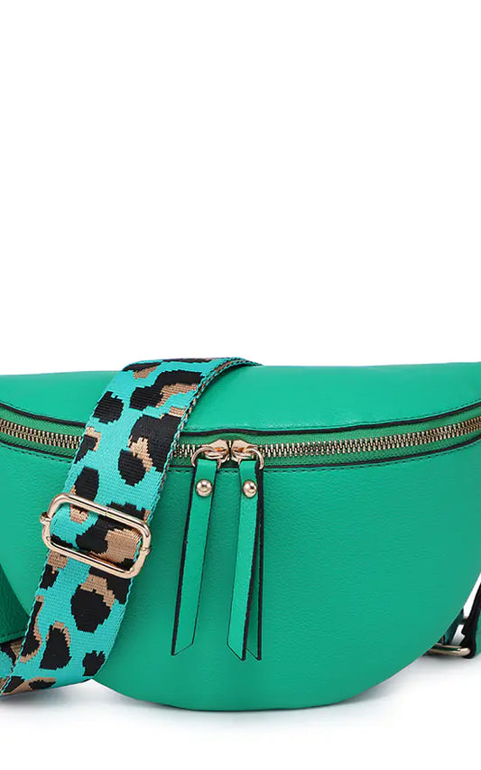 PU Leather Fashion Bum Bag - Fabric Adjustable Strap - Choice of Colours