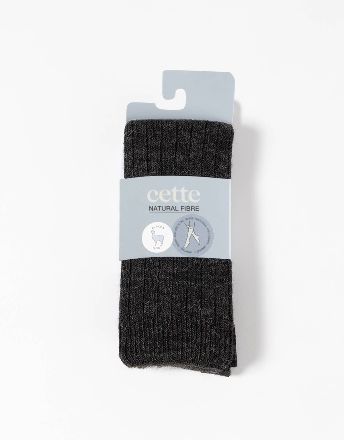 Cette - Wool knee high socks, Alpaca wool socks, Winter Socks, gift: Dark Grey / One Size