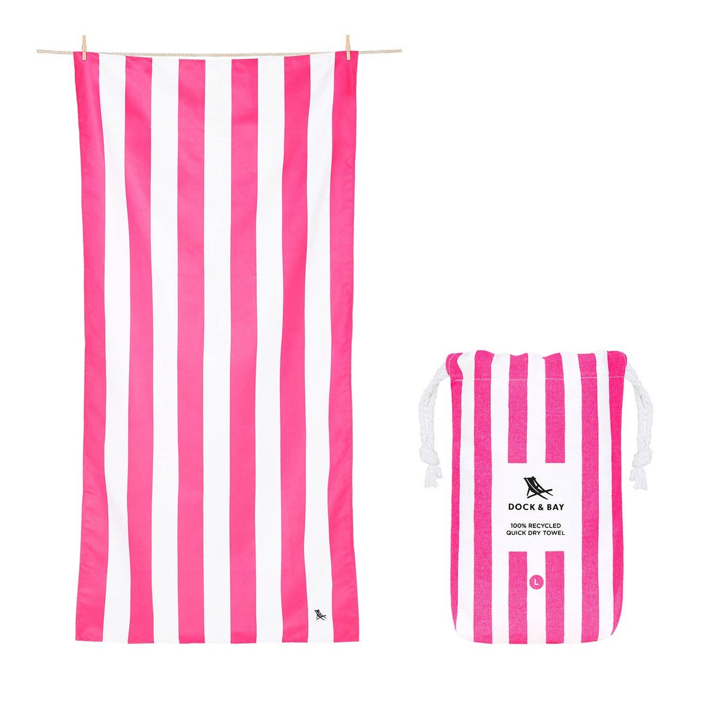 Dock & Bay UK - Dock & Bay Quick Dry Towels - Cabana - Phi Phi Pink: Extra Large (78x35")
