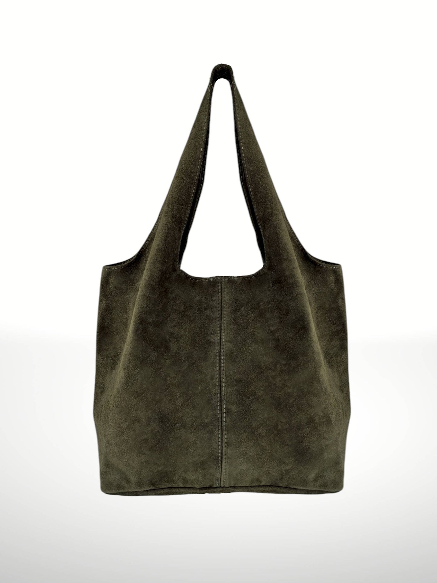 ITALIAN'S LEATHER - Giannina 221024 Suede Leather Shoulder Bag: Green