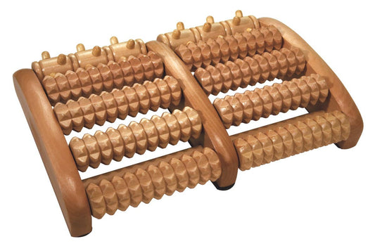 Croll & Denecke Traditional Lotus Wood 10-Roller Foot Massager