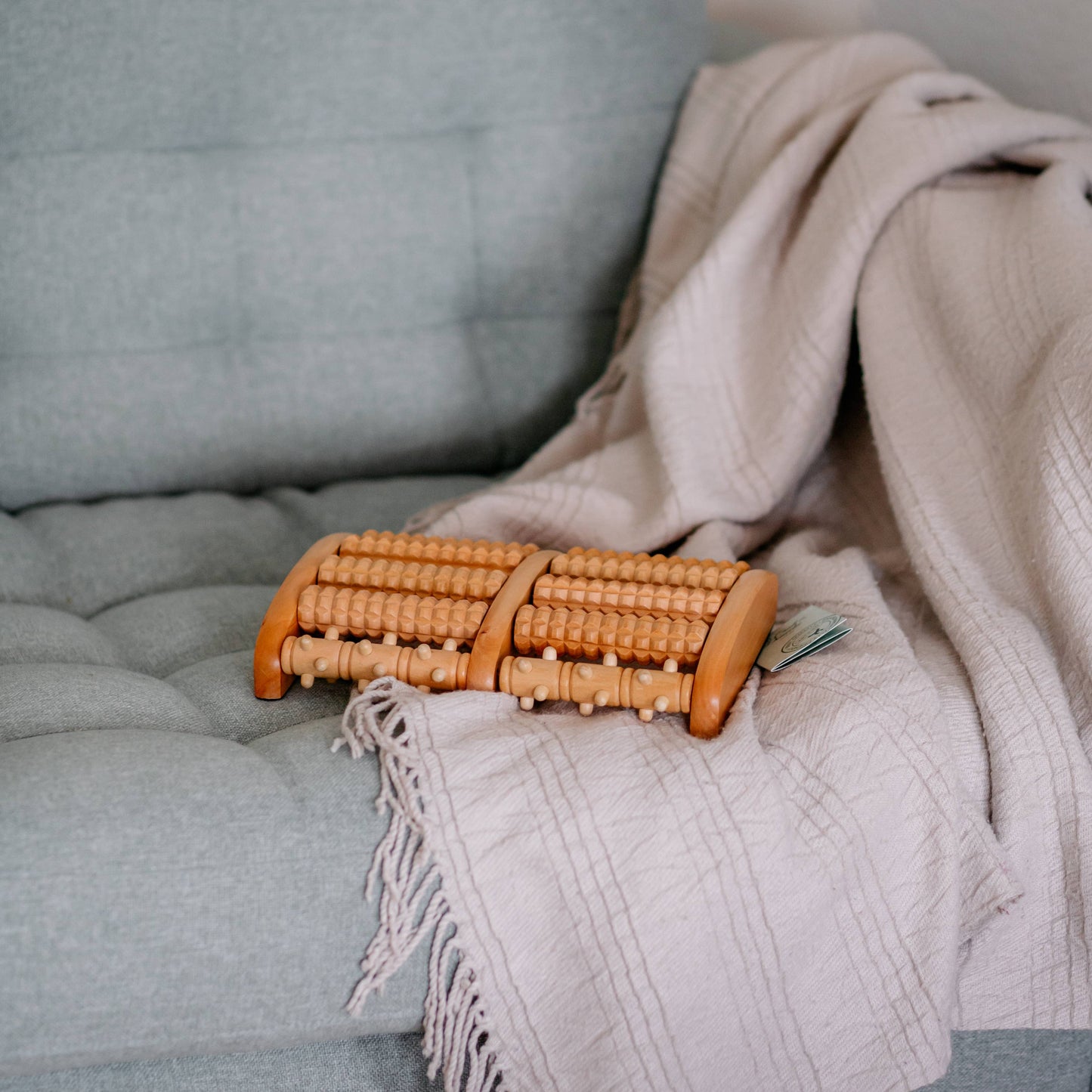 Croll & Denecke Traditional Lotus Wood 10-Roller Foot Massager