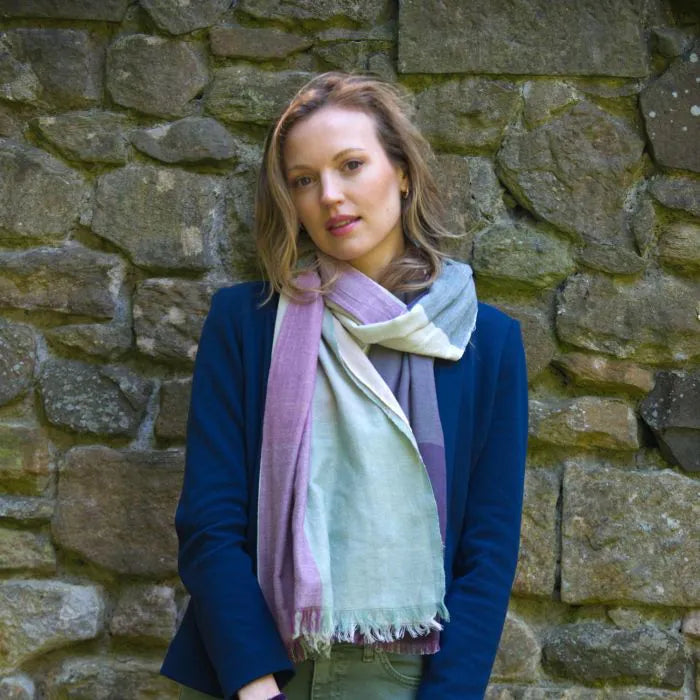 Checked Scarf Tweed Inspired Cotton by Earth Squared