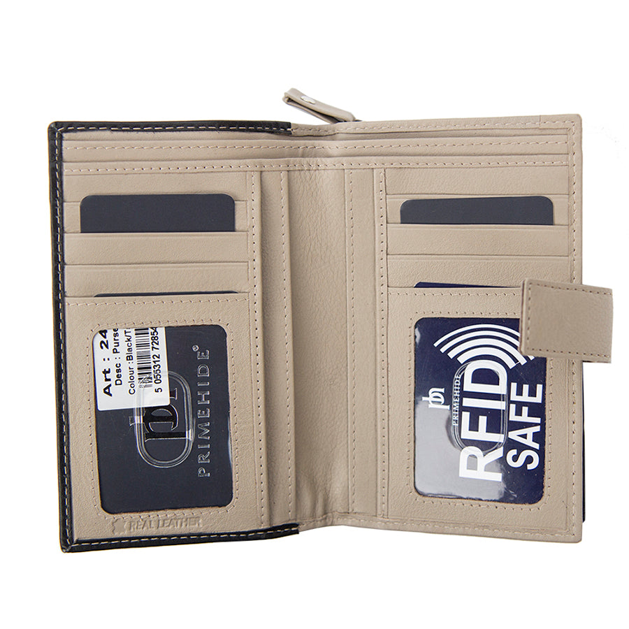 Celino Real Leather Ladies Bifold Tab Purse by Primehide
