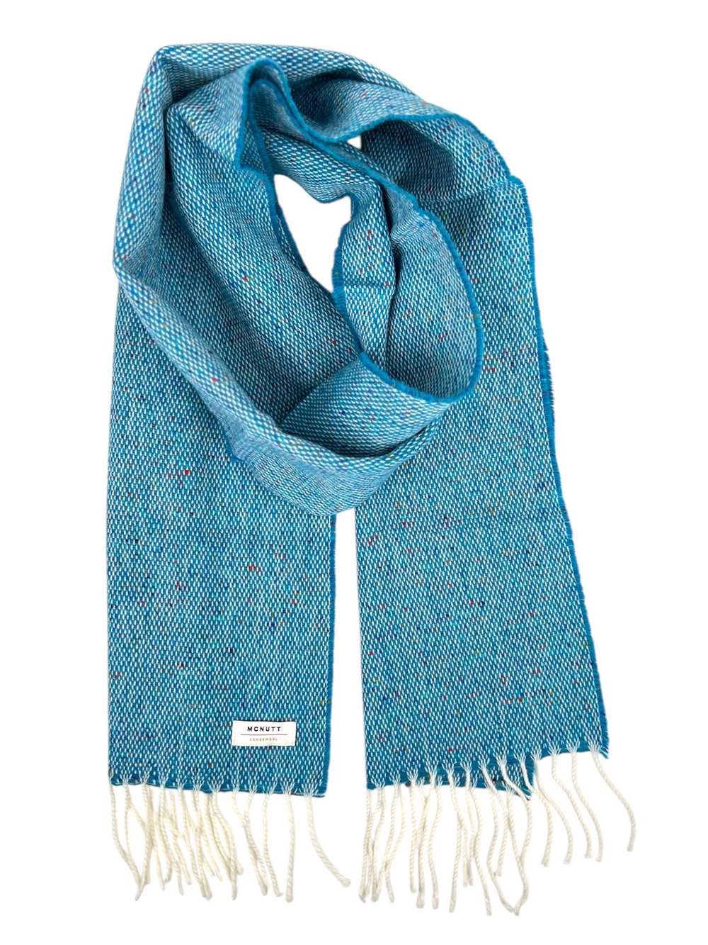 McNutt Donegal lambswool tweed scarf in Peacock