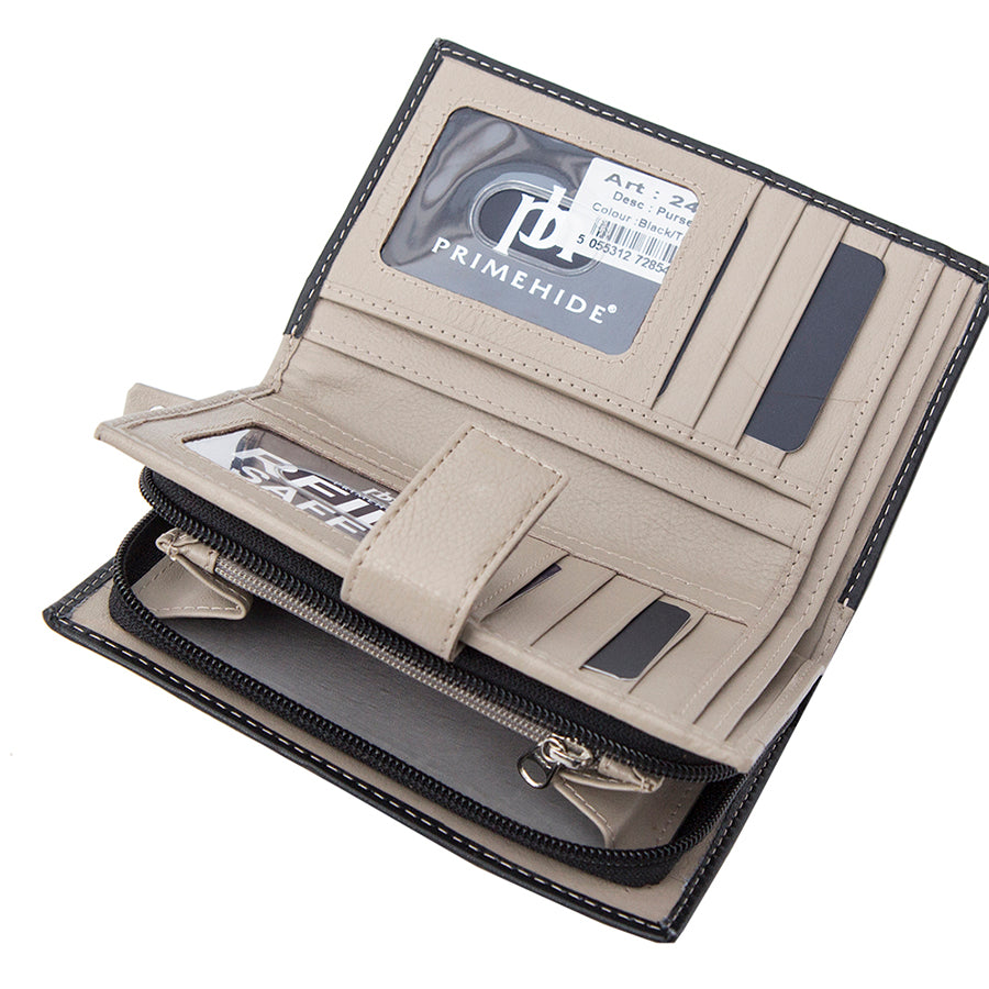 Celino Real Leather Ladies Bifold Tab Purse by Primehide