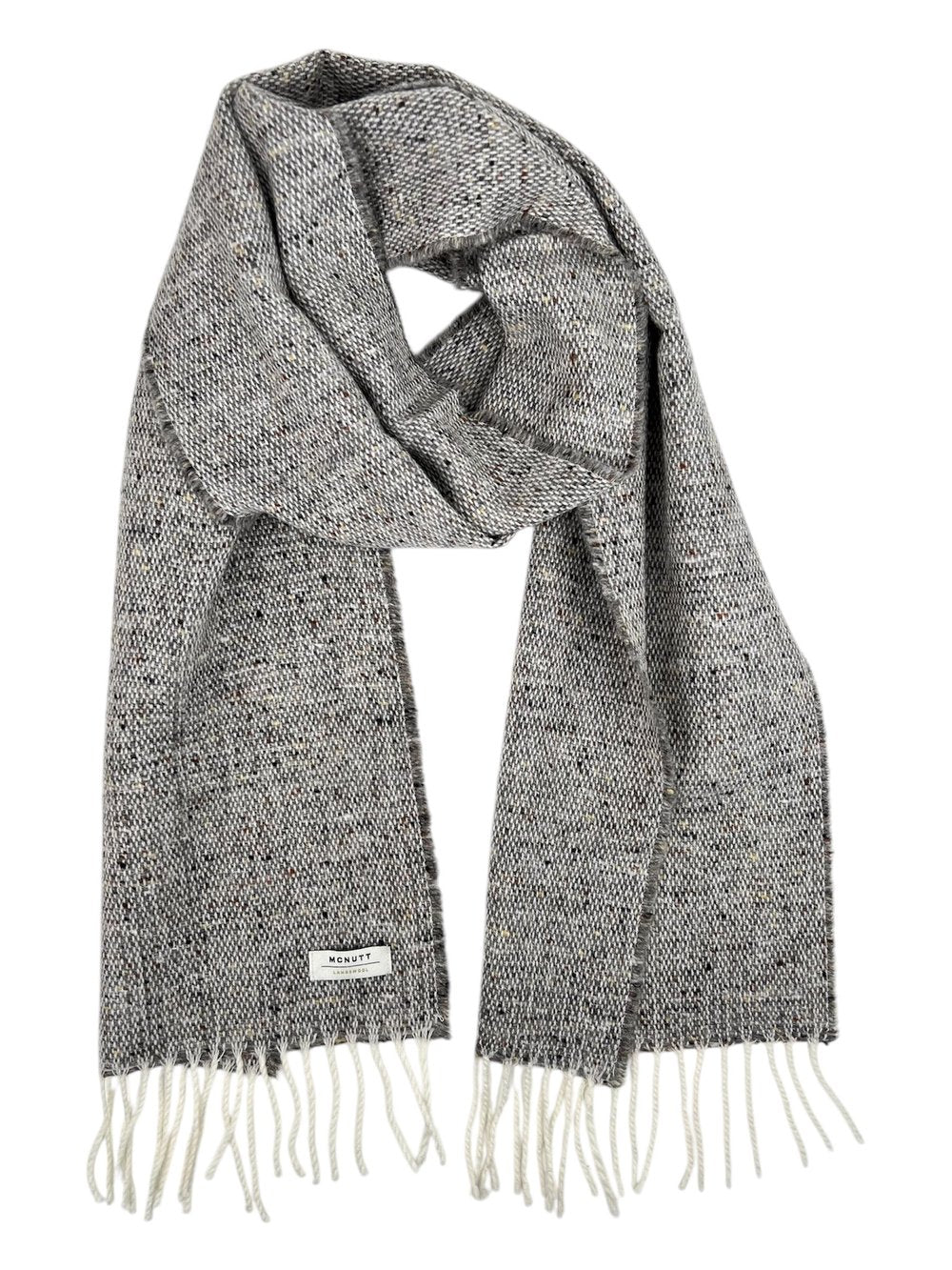 McNutt Donegal lambswool tweed scarf in Donkey Grey