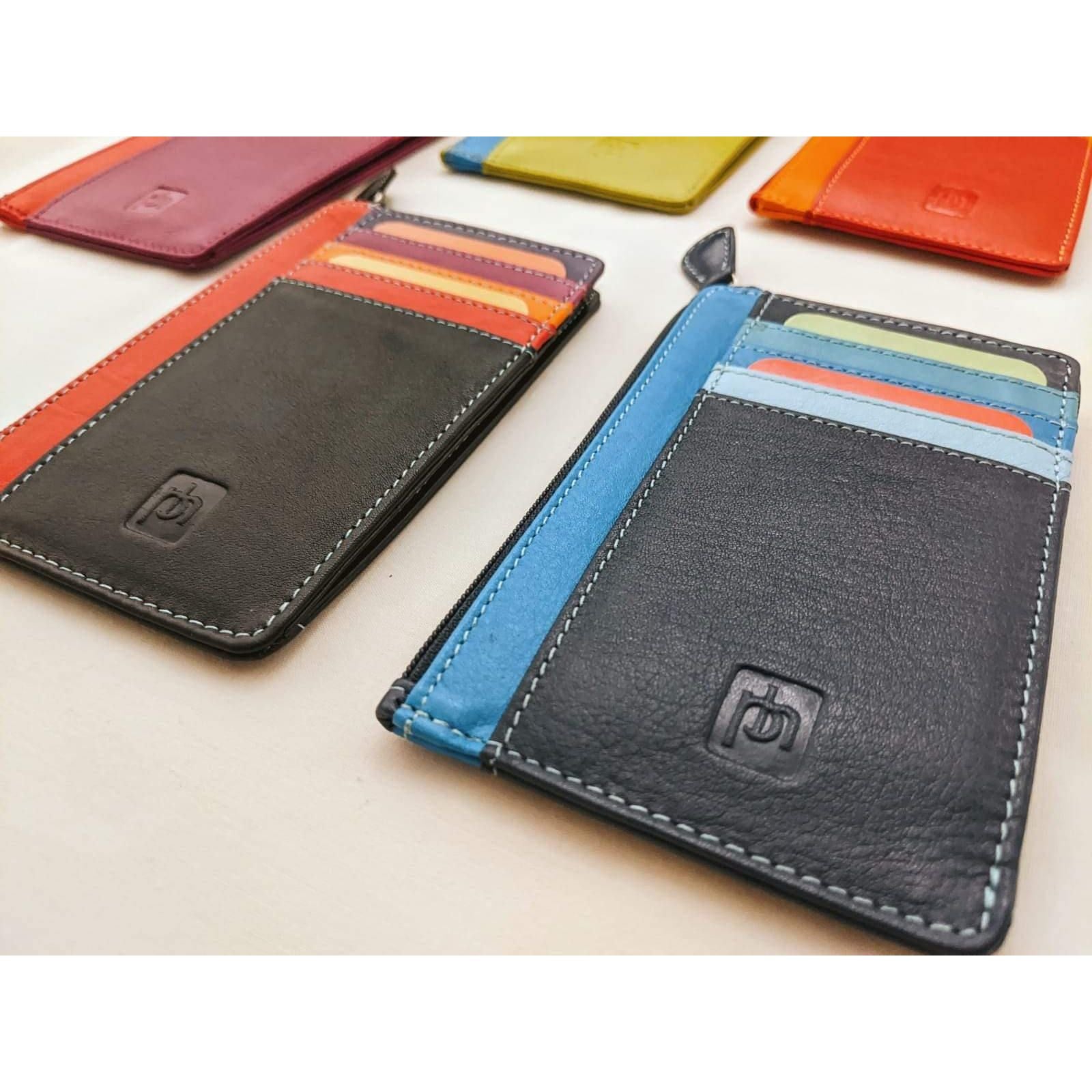 Non RFID Slim Leather Card Purse - Diamond Parrot Accessory Emporium