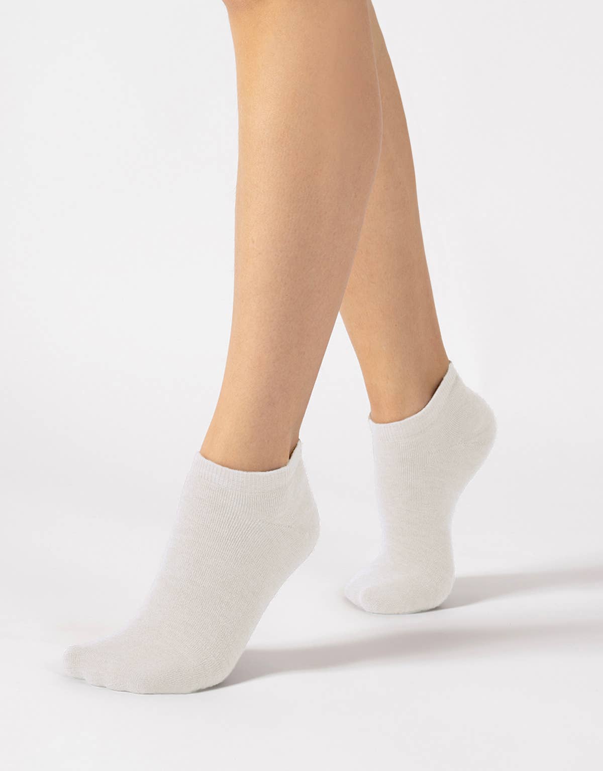 Cette - Merino Wool Footies Wool Invisible Socks Trainer Warm Socks: White / 35/38