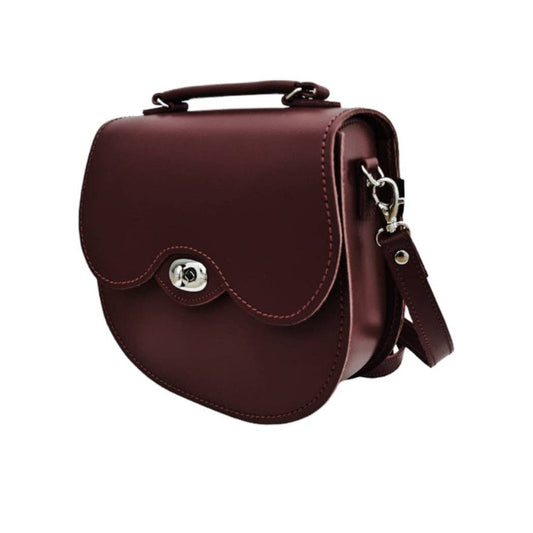 Zatchels - Handmade Leather Twist Lock Saddle Bag in Oxblood