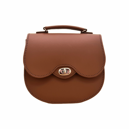 Zatchels - Handmade Leather Twist Lock Saddle Bag in  Chestnut