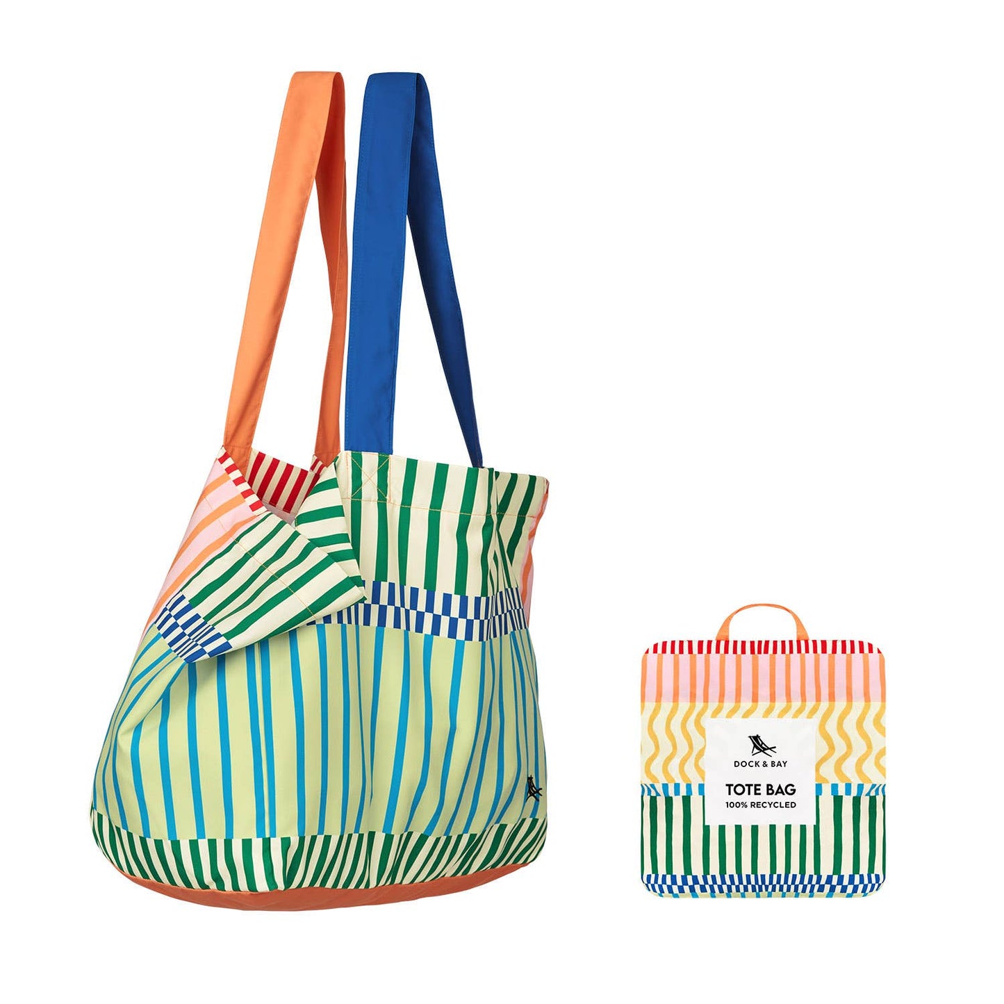 Dock & Bay UK - Dock & Bay Everyday Tote Bag - Stripe Up Your Life: Medium (39x19cm)