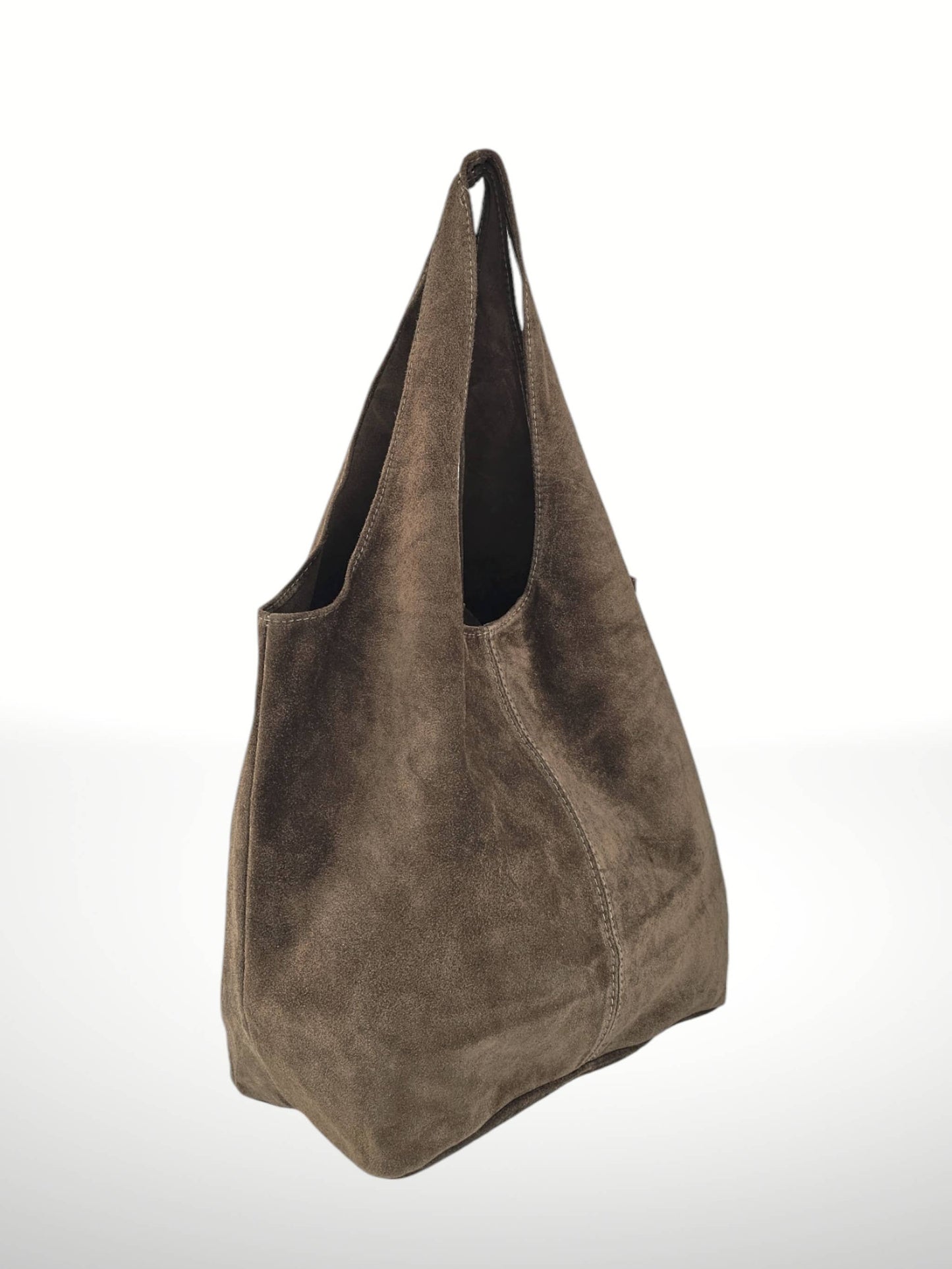 ITALIAN'S LEATHER - Giannina 221024 Suede Leather Shoulder Bag: Green