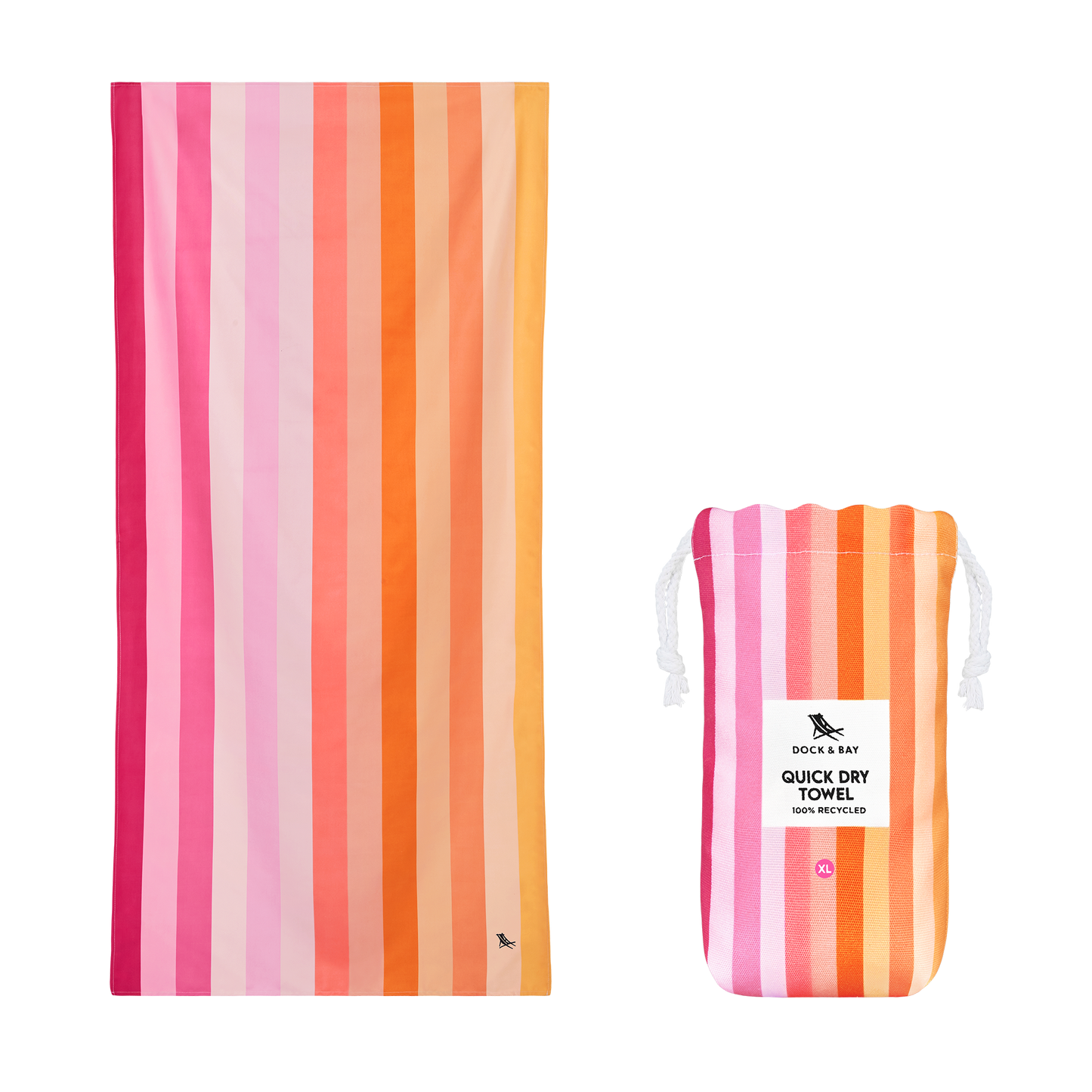 Dock & Bay UK - Dock & Bay Quick Dry Towels - Summer - Miami Sorbet: Large (160x90cm)