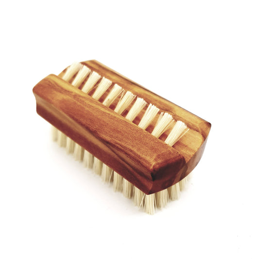 Croll & Denecke Premium Olive Wood & Natural Bristle Nail Brush, Small