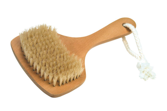 Paddle-Brush Bath Brush with Natural Bristles Croll & Denecke - Wooden body brush with short handle, dry brush shower bath wellness