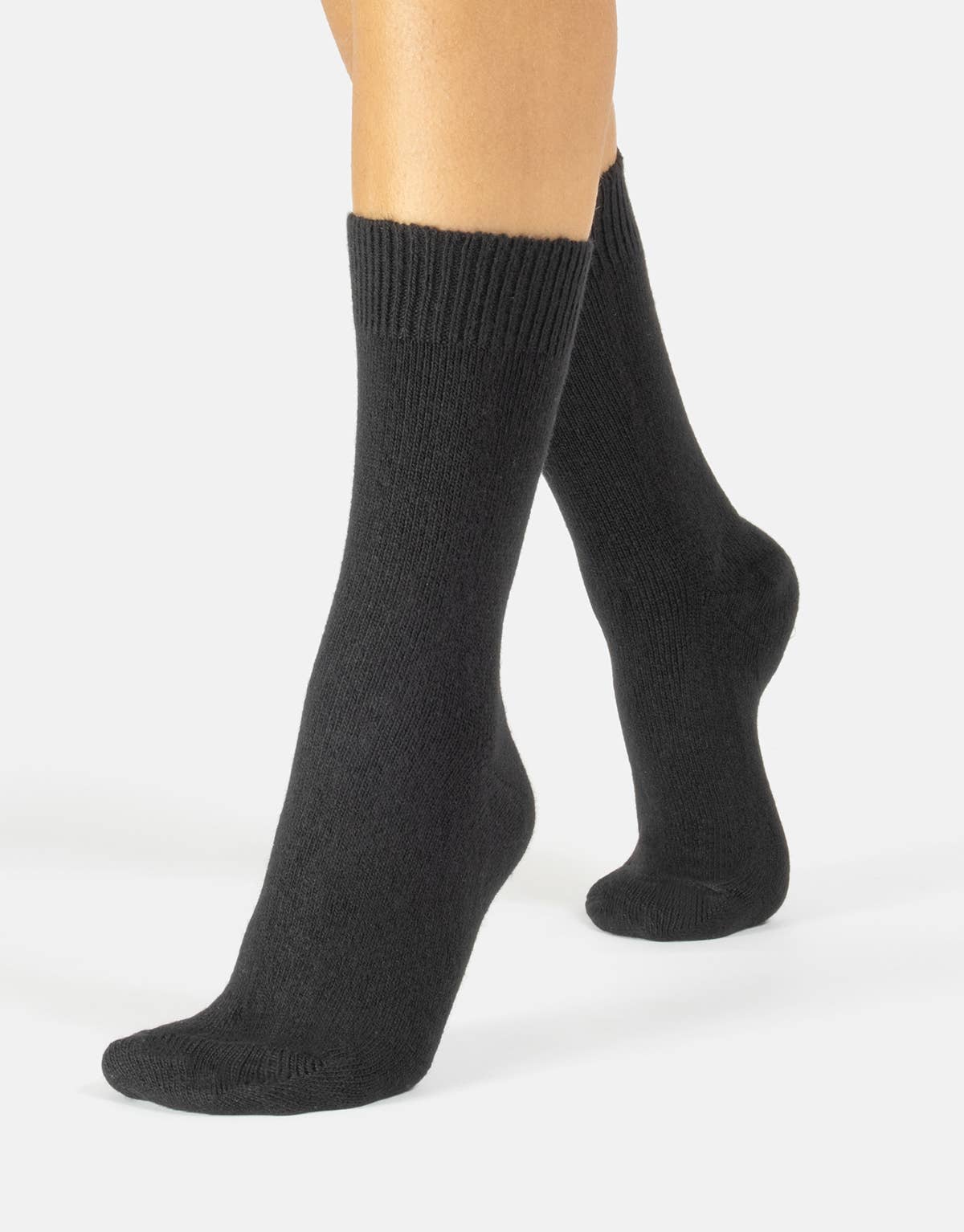 Cette - Cashmere and Merino Wool Socks in Black, One Size