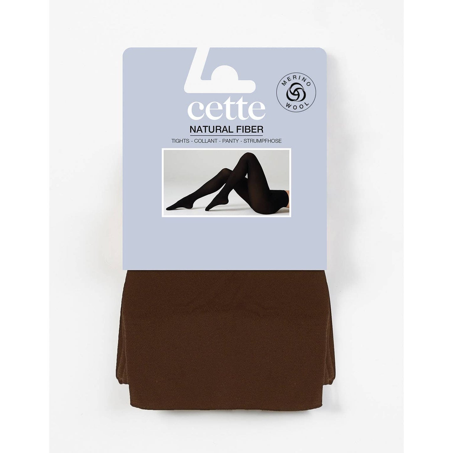 Cette - Merino Wool Tights 100 Denier, Winter Opaque Tights in Chocolate