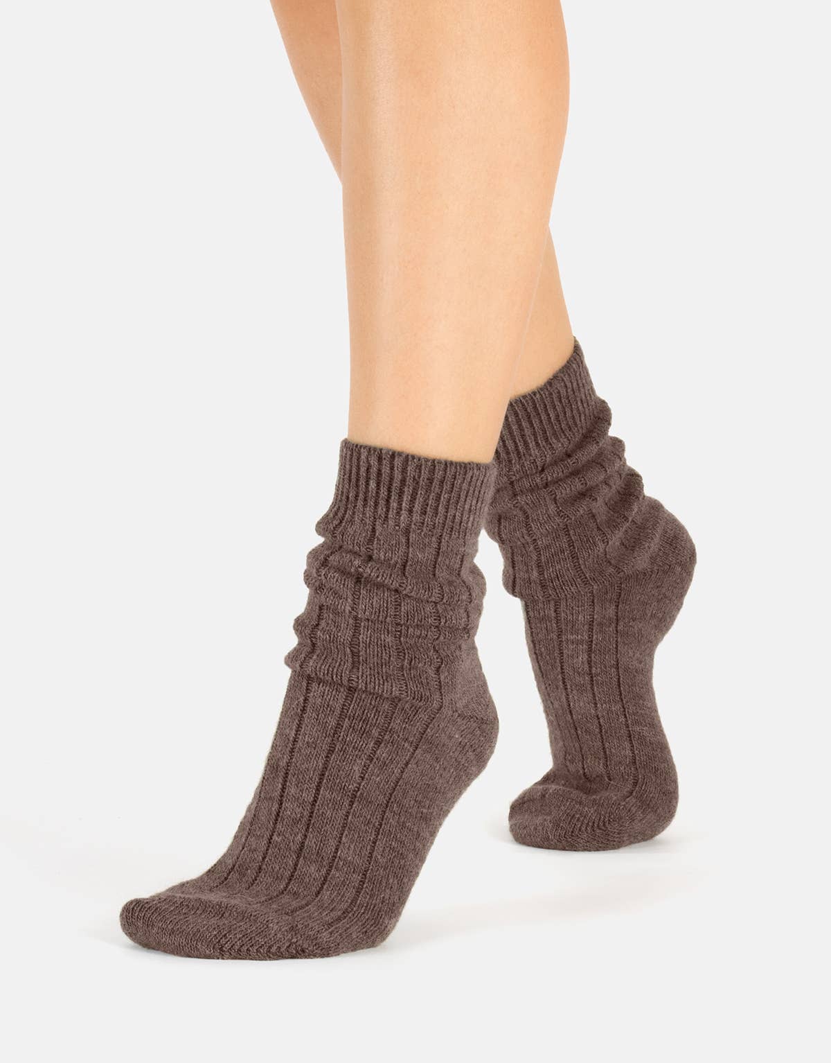Cette - Alpaca Wool Socks Ribbed Pattern, Winter Socks : One Size