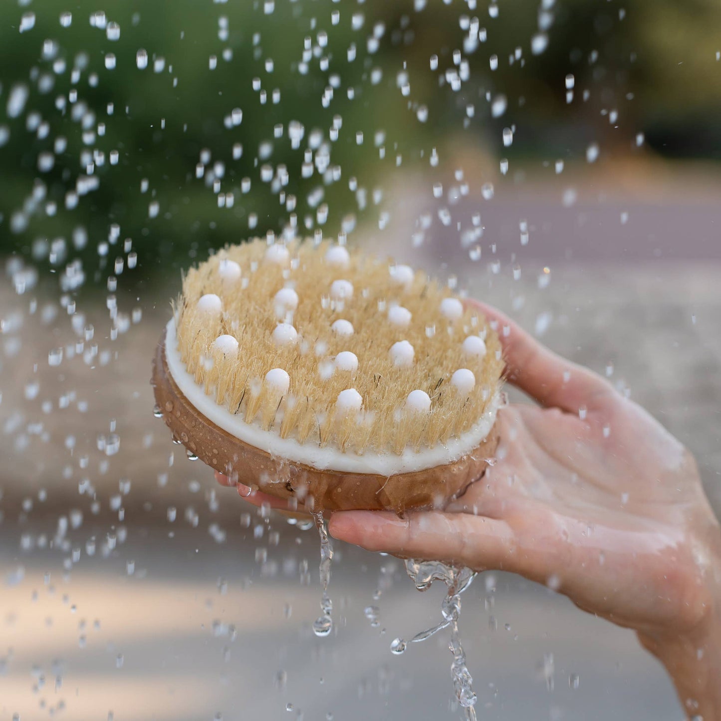 Croll & Denecke 2-in-1 Natural Bristle Bath Brush with Massage Nubs