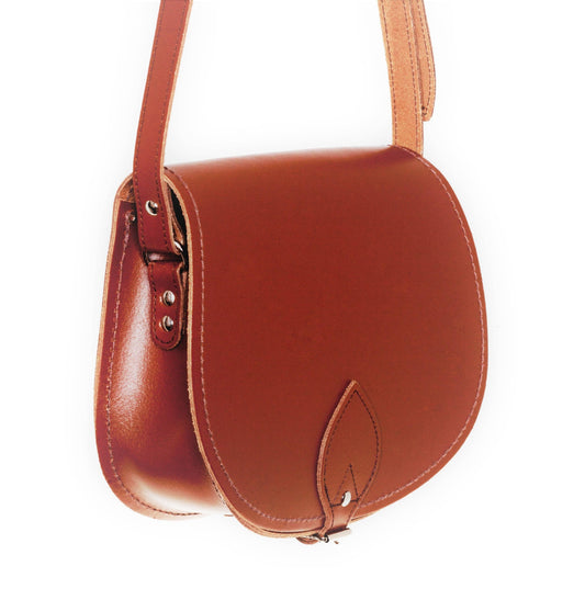 Zatchels Handmade Leather Saddle Bag in Chestnut