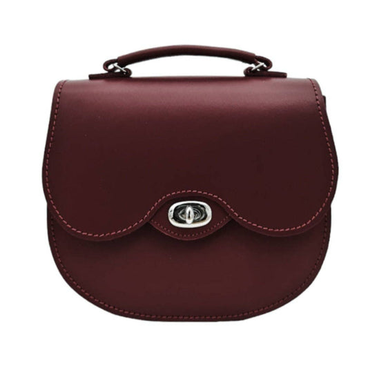 Zatchels - Handmade Leather Twist Lock Saddle Bag in Oxblood