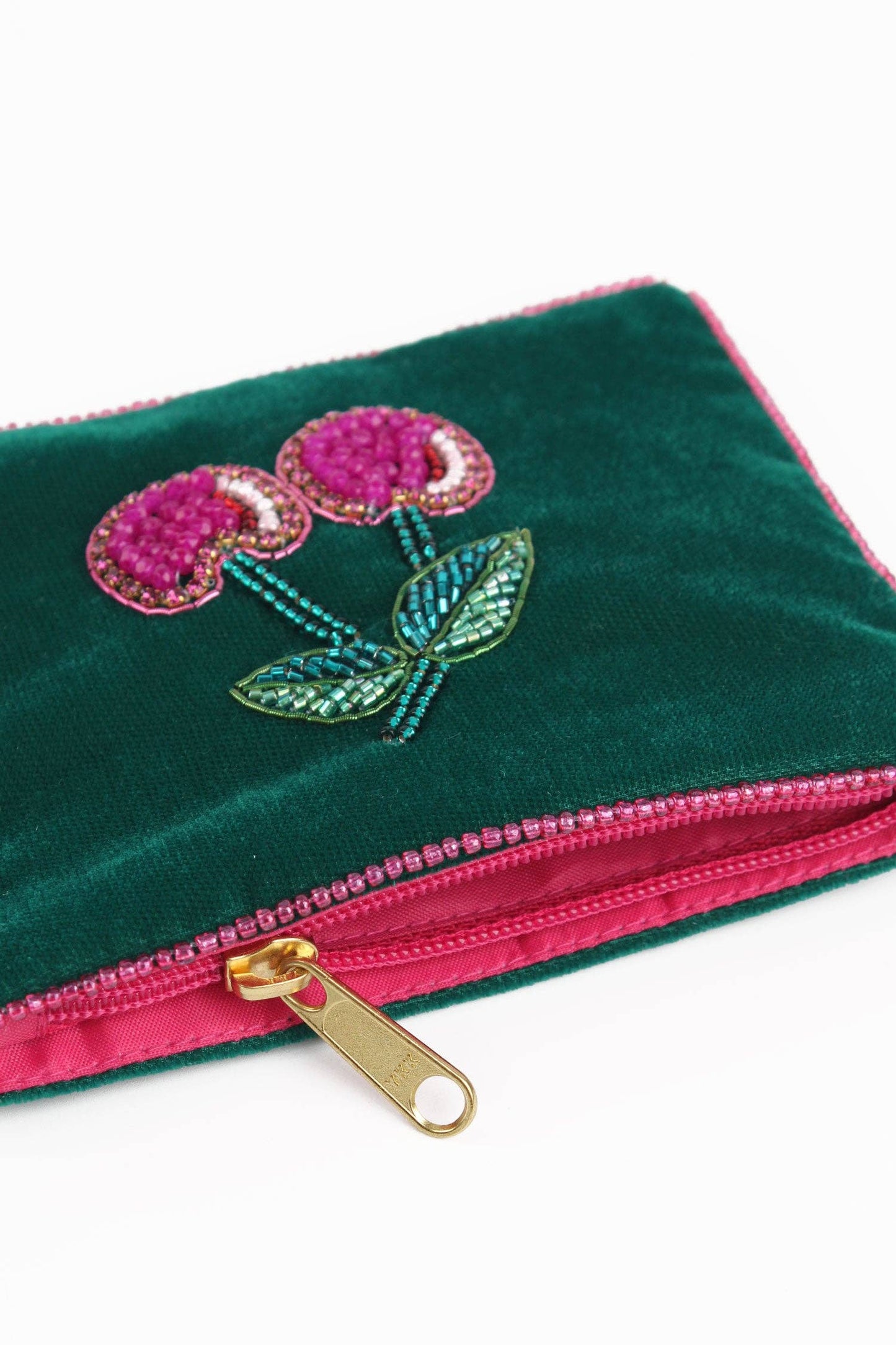 My Doris - CHERRY GREEN VELVET SMALL POUCH