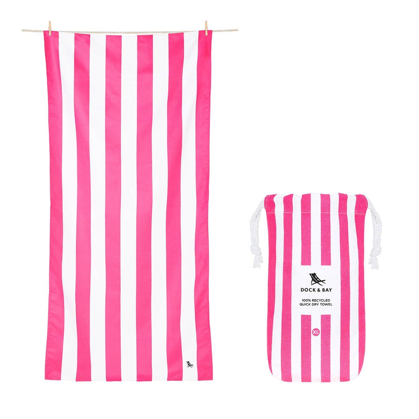 Dock & Bay UK - Dock & Bay Quick Dry Towels - Cabana - Phi Phi Pink: Extra Large (78x35")