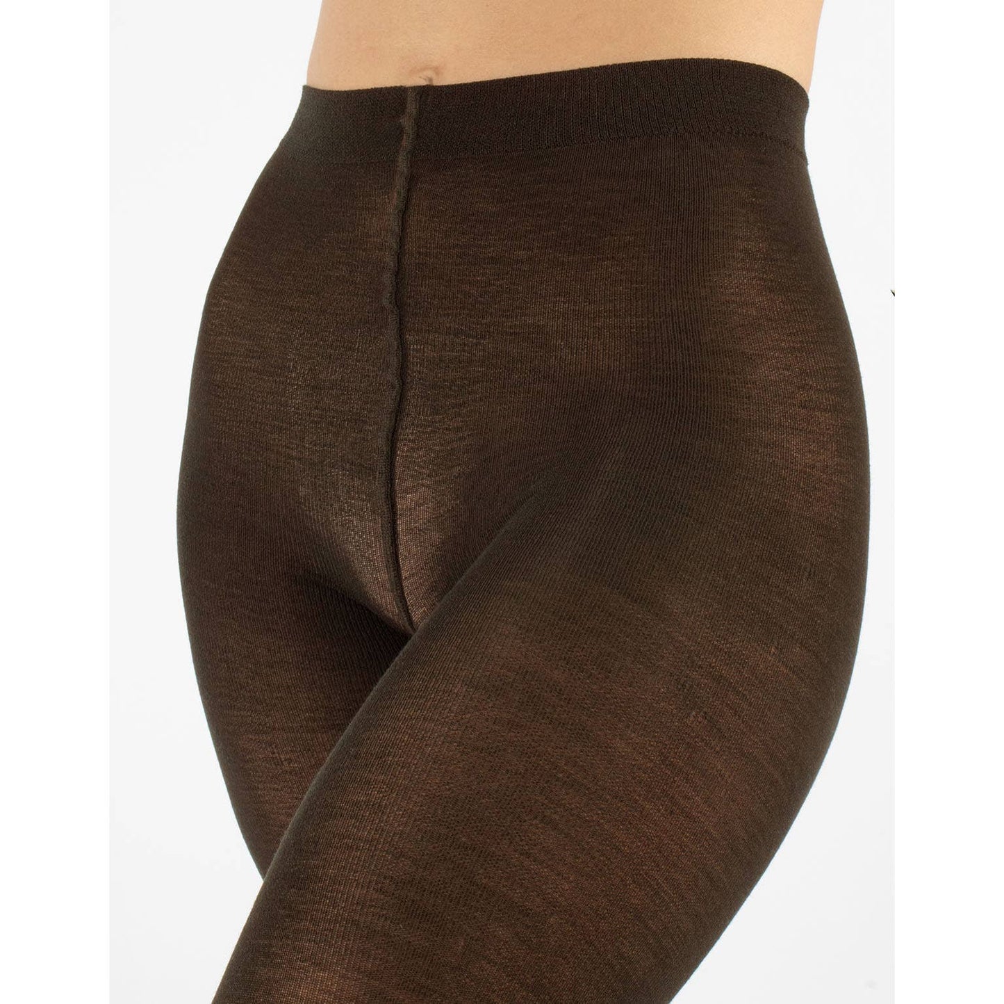 Cette - Merino Wool Tights 100 Denier, Winter Opaque Tights in Chocolate
