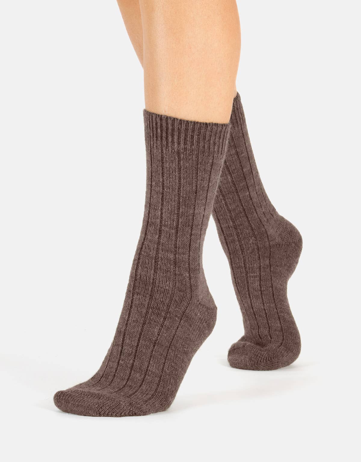 Cette - Alpaca Wool Socks Ribbed Pattern, Winter Socks : One Size
