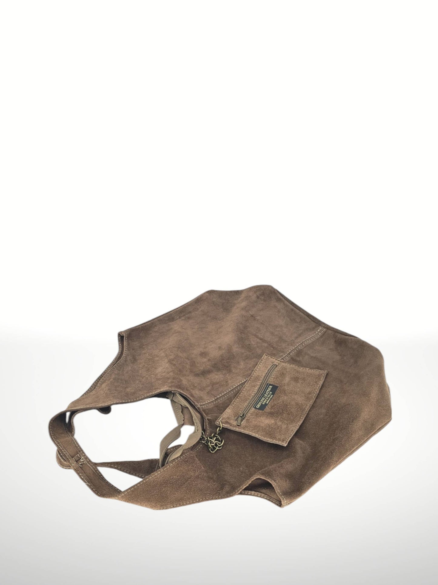 ITALIAN'S LEATHER - Giannina 221024 Suede Leather Shoulder Bag: Green