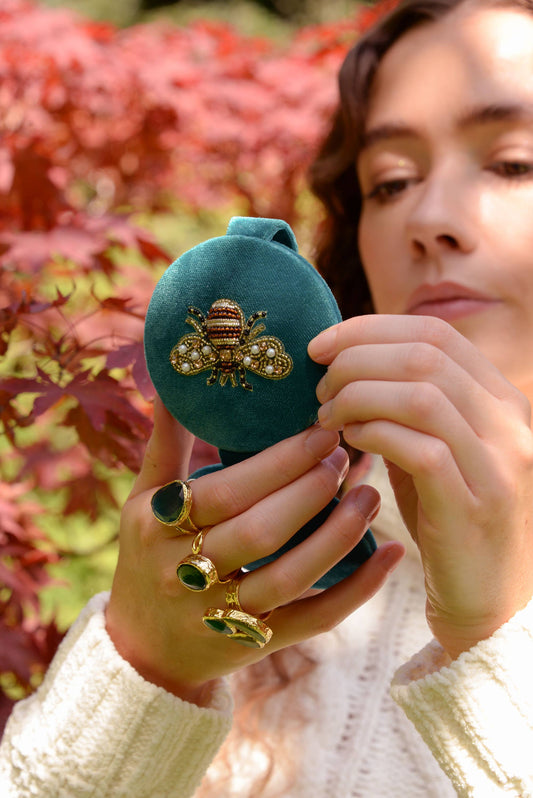 My Doris – TEAL GOLDEN BEE COMPACT MIRROR