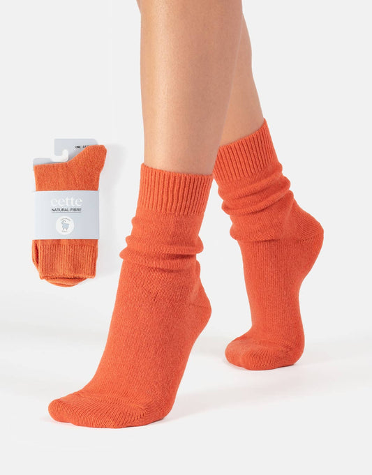 Cette - Cashmere & Merino Wool Socks in Lava Lamp Red, One Size
