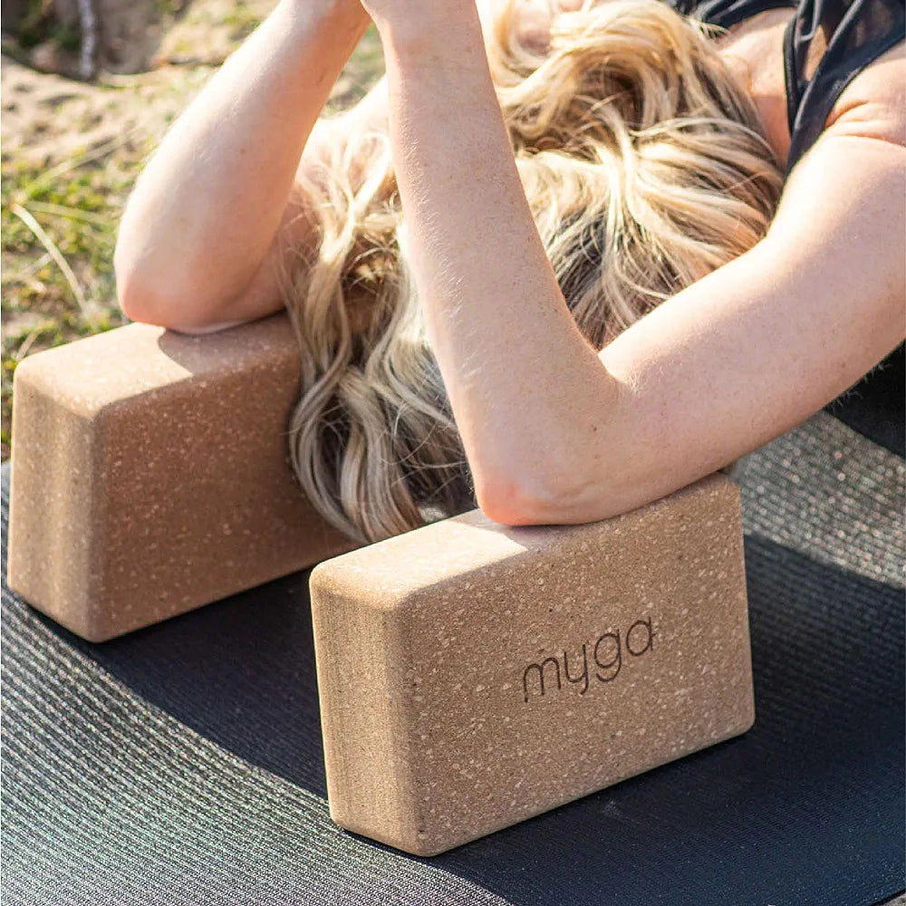 Myga Cork Yoga Block - Eco-Friendly Non-Slip Foam Brick for Yoga