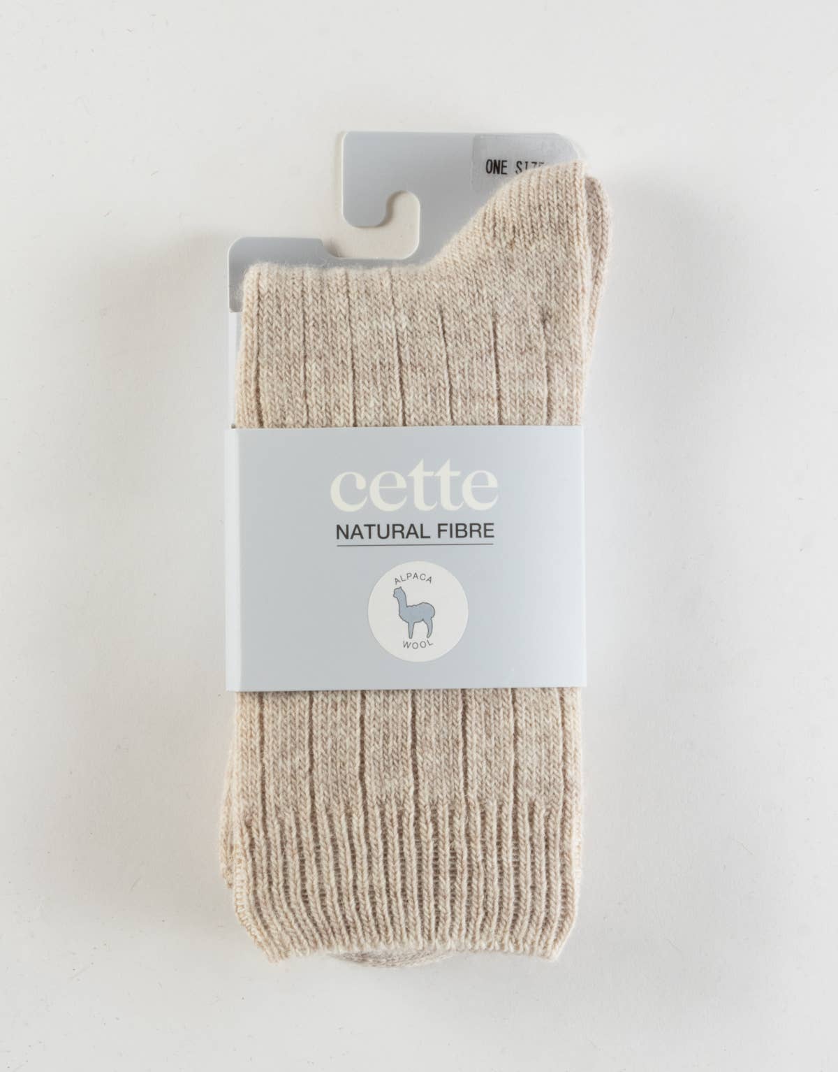 Cette - Alpaca Wool Socks Ribbed Pattern, Winter Socks : One Size