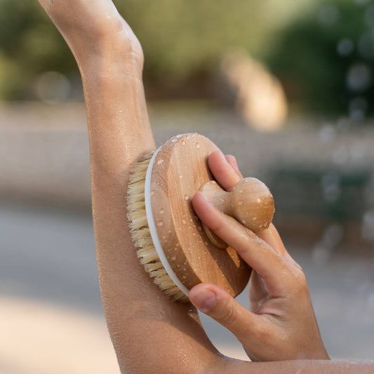 Croll & Denecke 2-in-1 Natural Bristle Bath Brush with Massage Nubs