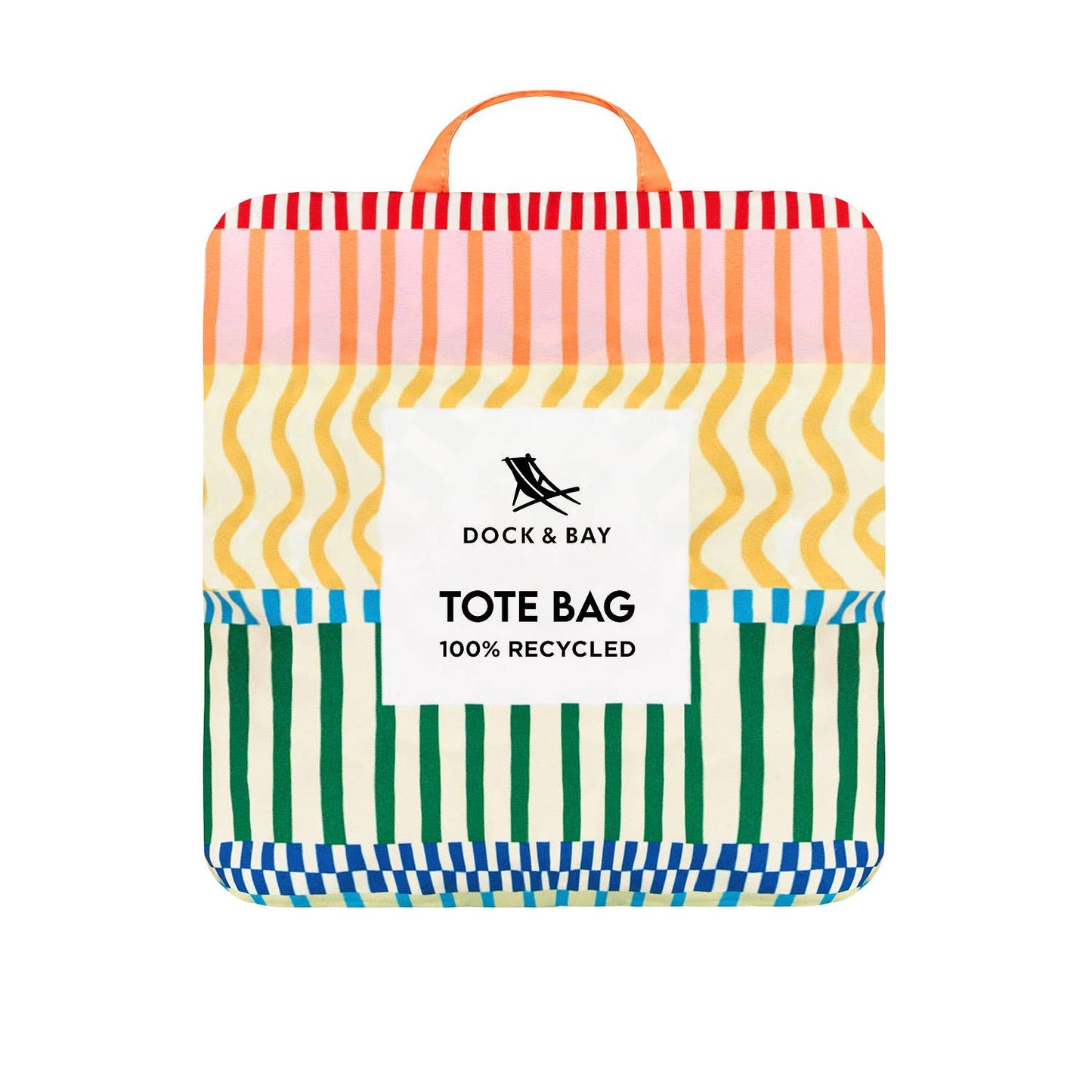 Dock & Bay UK - Dock & Bay Everyday Tote Bag - Stripe Up Your Life: Medium (39x19cm)