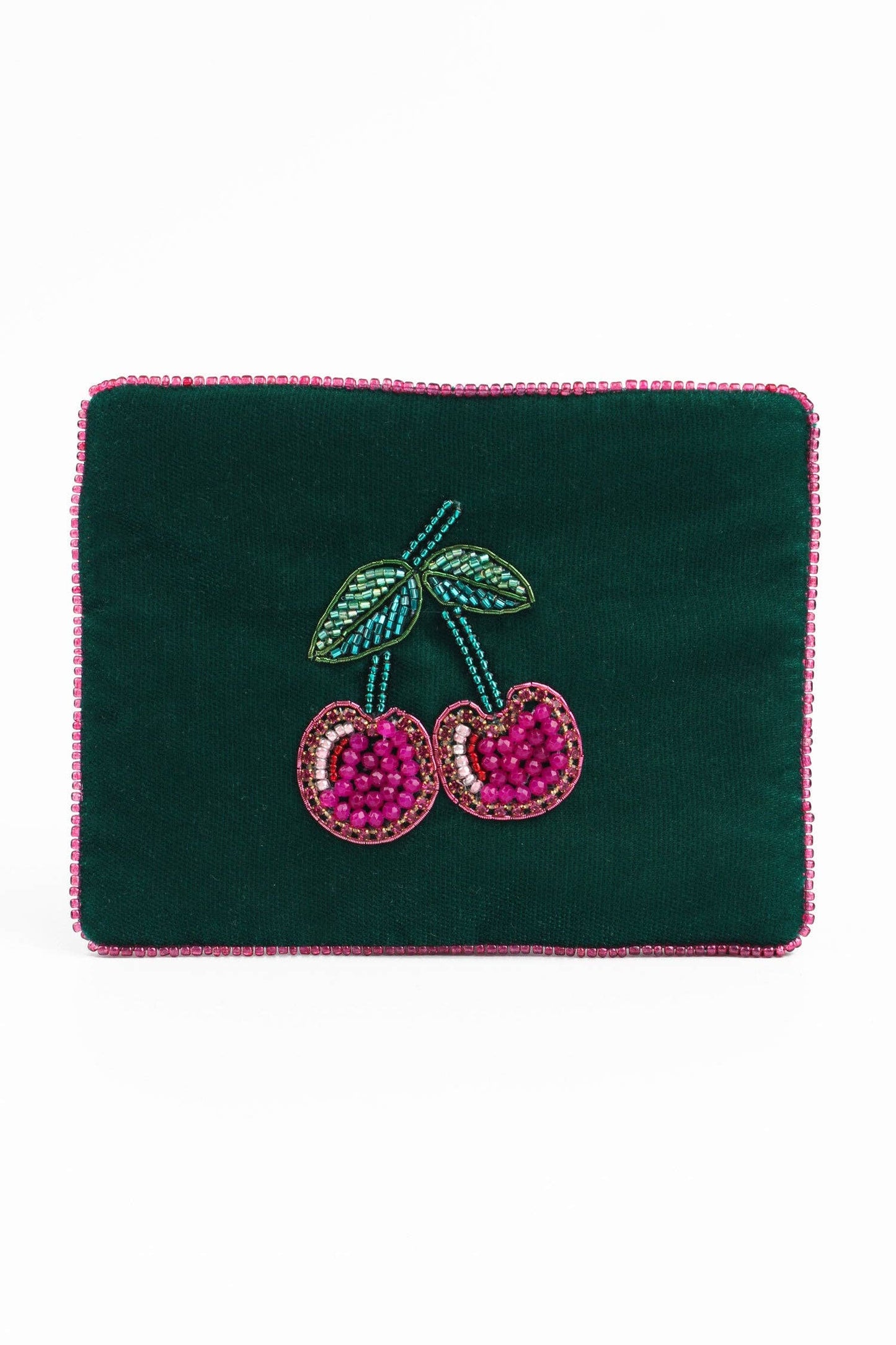 My Doris - CHERRY GREEN VELVET SMALL POUCH