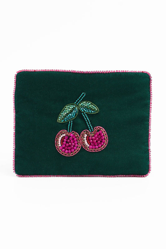 My Doris - CHERRY GREEN VELVET SMALL POUCH