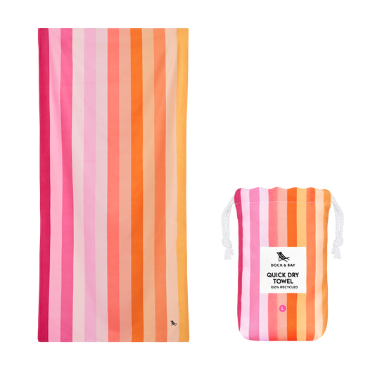 Dock & Bay UK - Dock & Bay Quick Dry Towels - Summer - Miami Sorbet: Large (160x90cm)